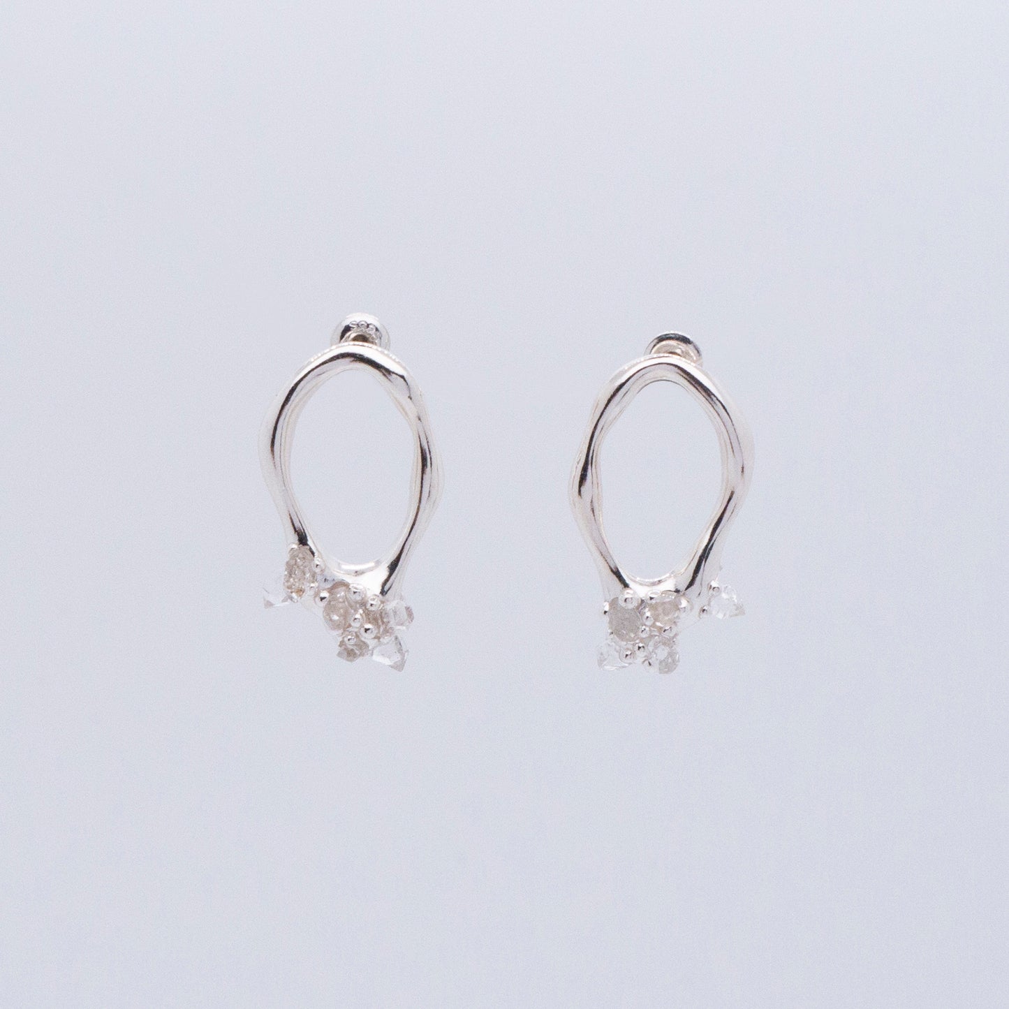 Space Ice - Small Herkimer Diamond Earrings (Silver)