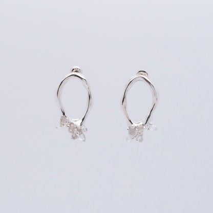 Space Ice - Small Herkimer Diamond Earrings (Silver)