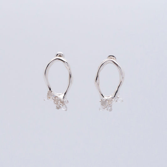 Space Ice - Small Herkimer Diamond Earrings (Silver)