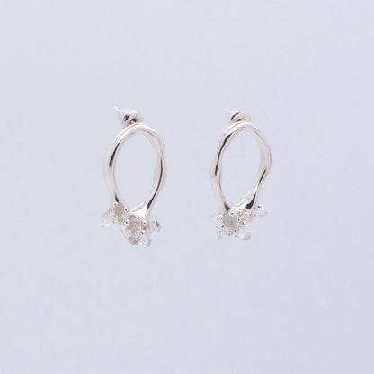 Space Ice - Small Herkimer Diamond Earrings (Silver)