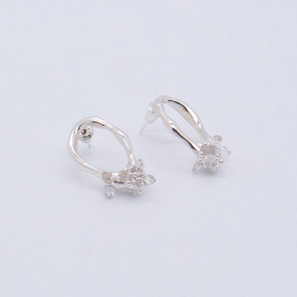 Space Ice - Small Herkimer Diamond Earrings (Silver)