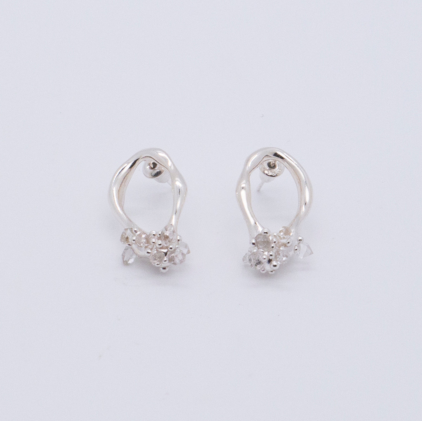 Space Ice - Small Herkimer Diamond Earrings (Silver)