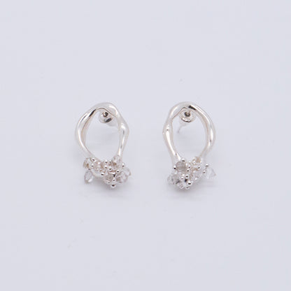 Space Ice - Small Herkimer Diamond Earrings (Silver)