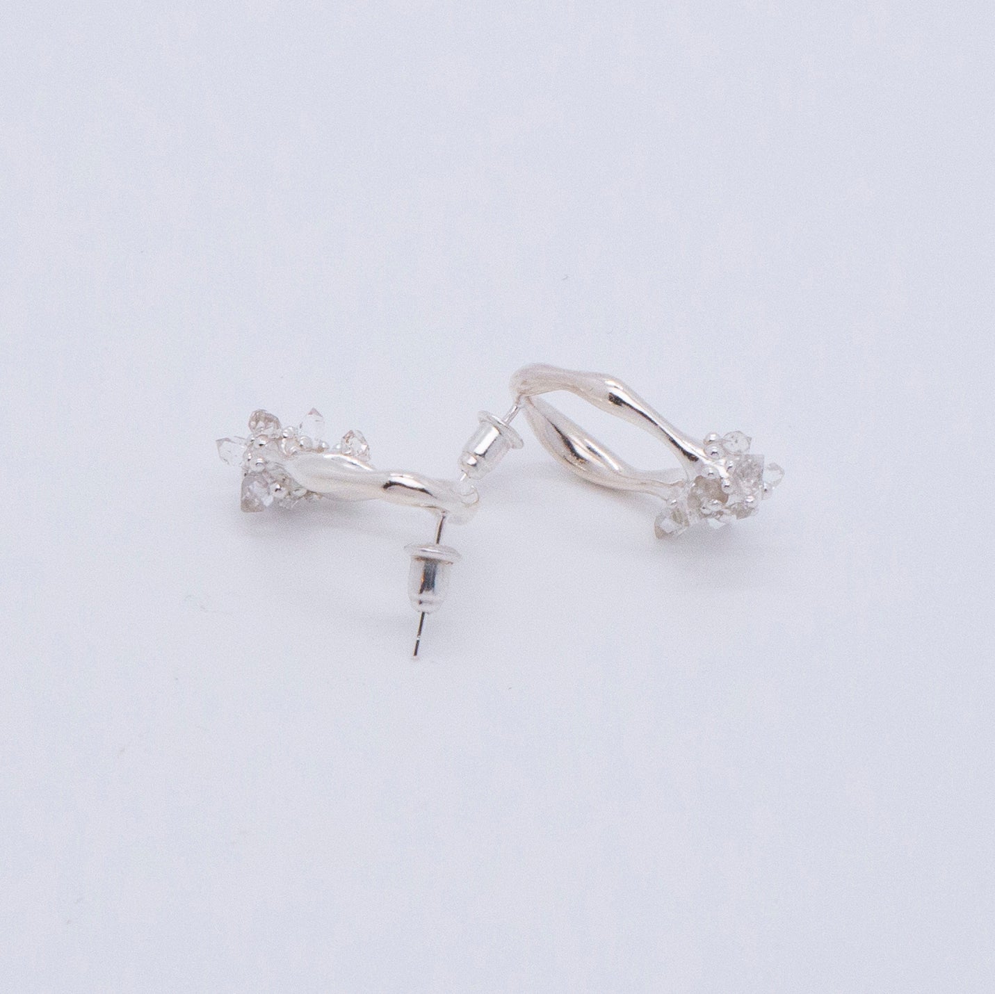 Space Ice - Small Herkimer Diamond Earrings (Silver)