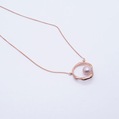 Multiverse - Classic Pearl Necklace (Rose Gold Plated) 