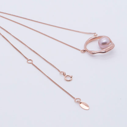 Multiverse - Classic Pearl Necklace (Rose Gold Plated) 