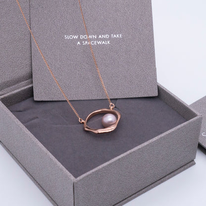 Multiverse - Classic Pearl Necklace (Rose Gold Plated) 