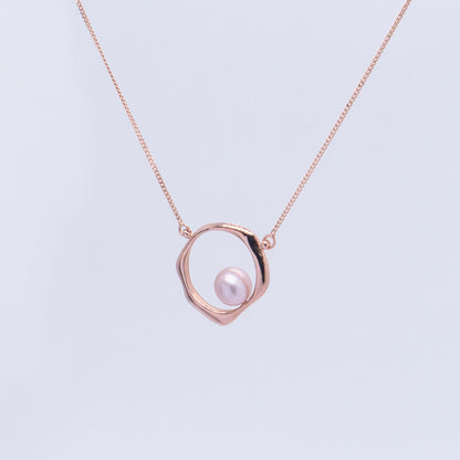 Multiverse - Classic Pearl Necklace (Rose Gold Plated) 