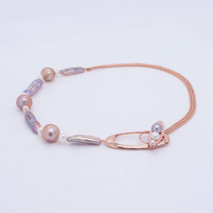 Multiverse - Time Travel Lavender Pearl Choker (Rose Gold Plated) 