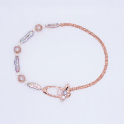 Multiverse - Time Travel Lavender Pearl Choker (Rose Gold Plated) 