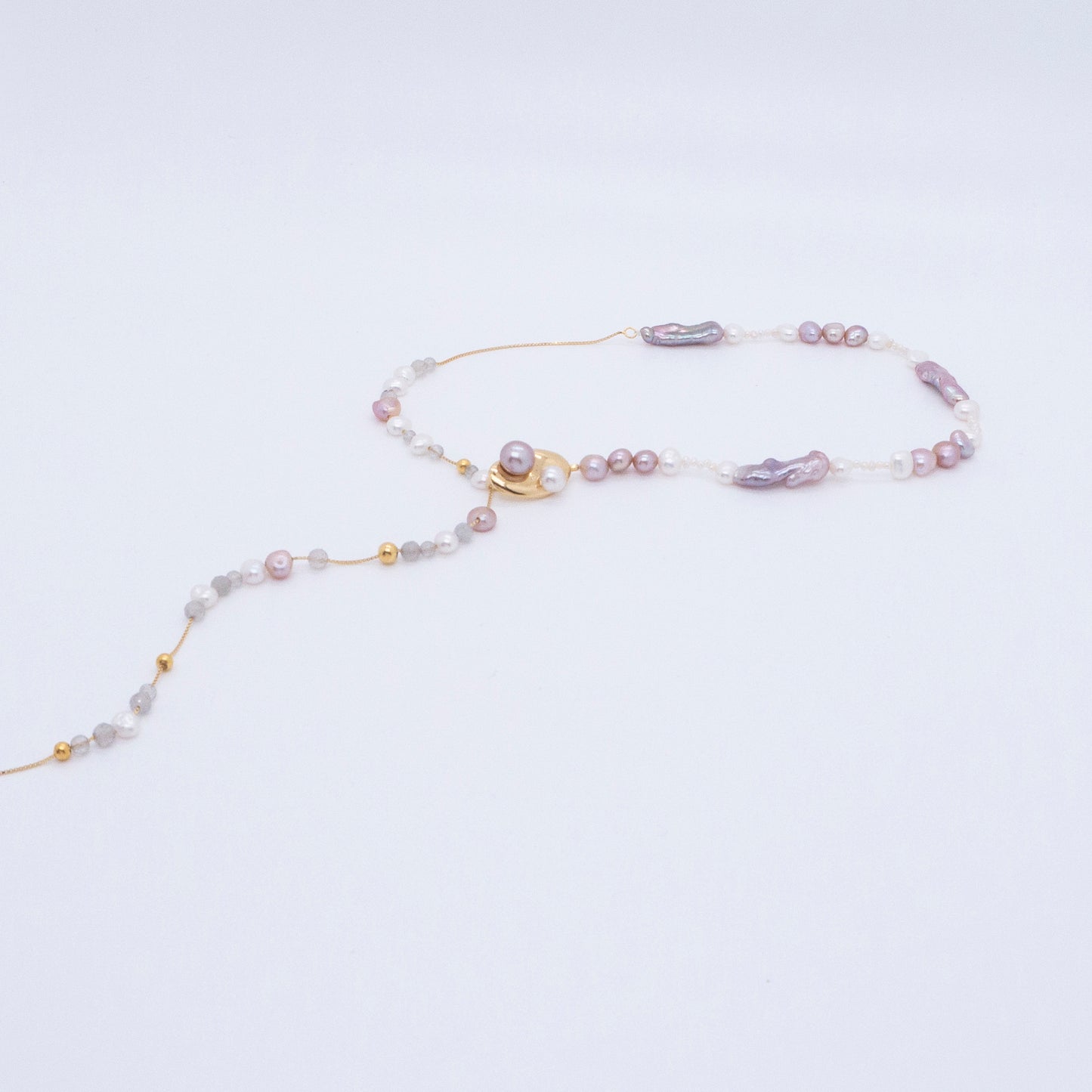 Multiverse - Parallel Universes Pearl Long Necklace (18K Gold Plated)