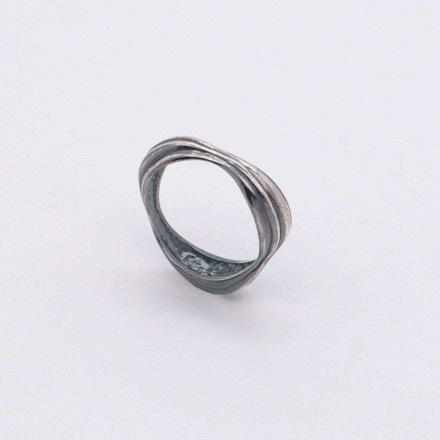 Solar Flares - Coronal Rain Ring (Oxidised Silver)
