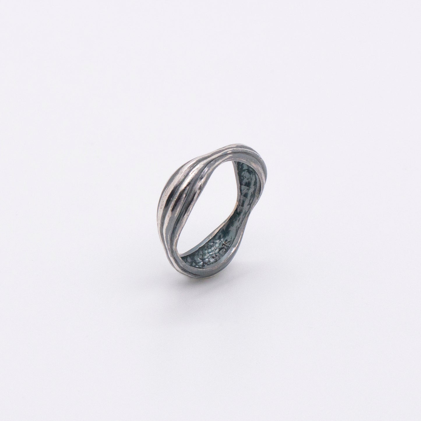 Solar Flares - Coronal Rain Ring (Oxidised Silver)