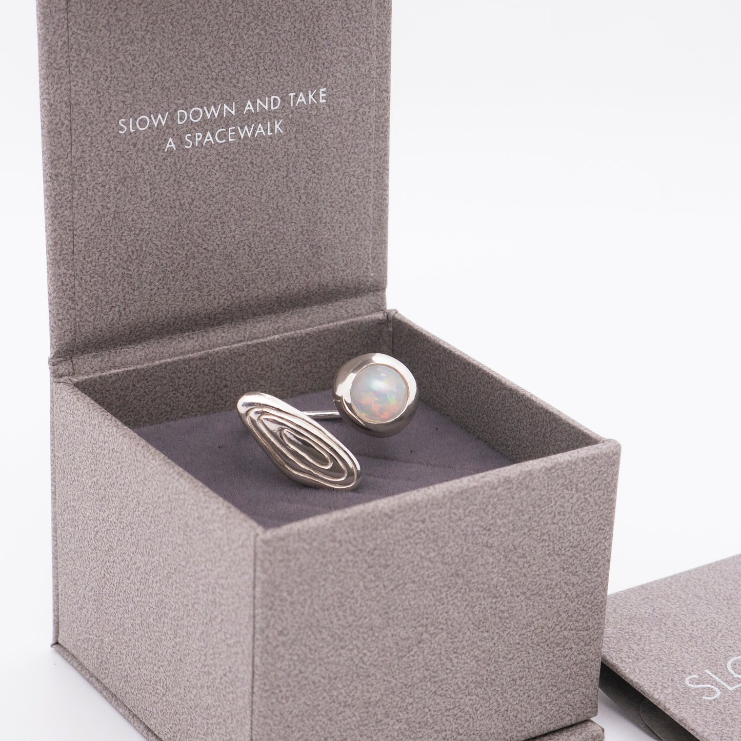 Solar Flares - Magnetic Storm Opal Ring (Silver)