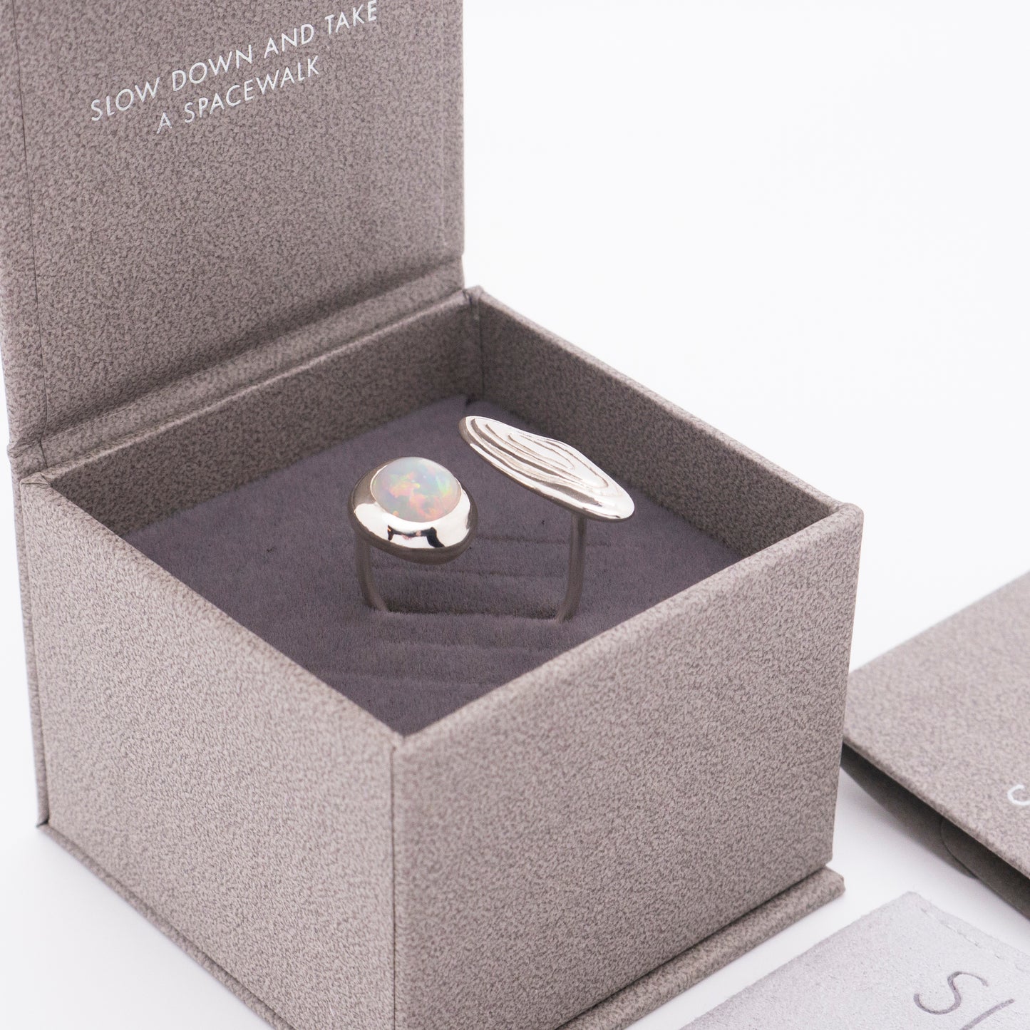 Solar Flares - Magnetic Storm Opal Ring (Silver)