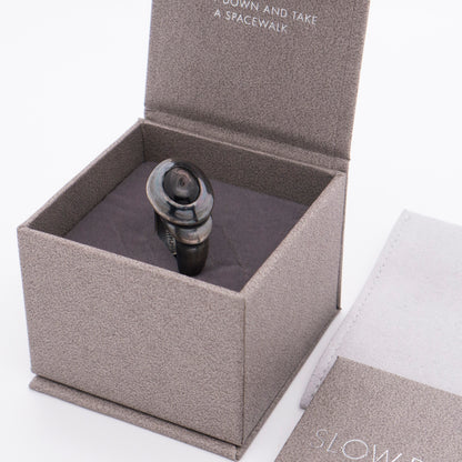Solar Flares - Sunspots Hypersthene Ring / Ear Cuff (Oxidised Silver)