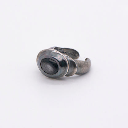 Solar Flares - Sunspots Hypersthene Ring / Ear Cuff (Oxidised Silver)