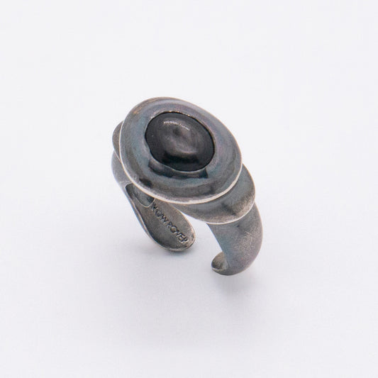 Solar Flares - Sunspots Hypersthene Ring / Ear Cuff (Oxidised Silver)