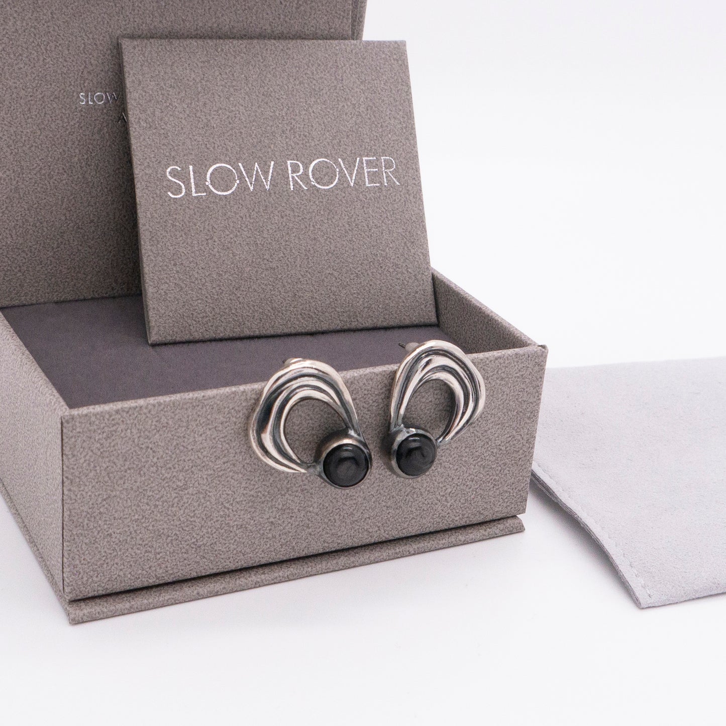 Solar Flares - Prominence Hypersthene Earrings (Oxidised Silver)