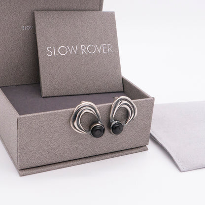 Solar Flares - Prominence Hypersthene Earrings (Oxidised Silver)