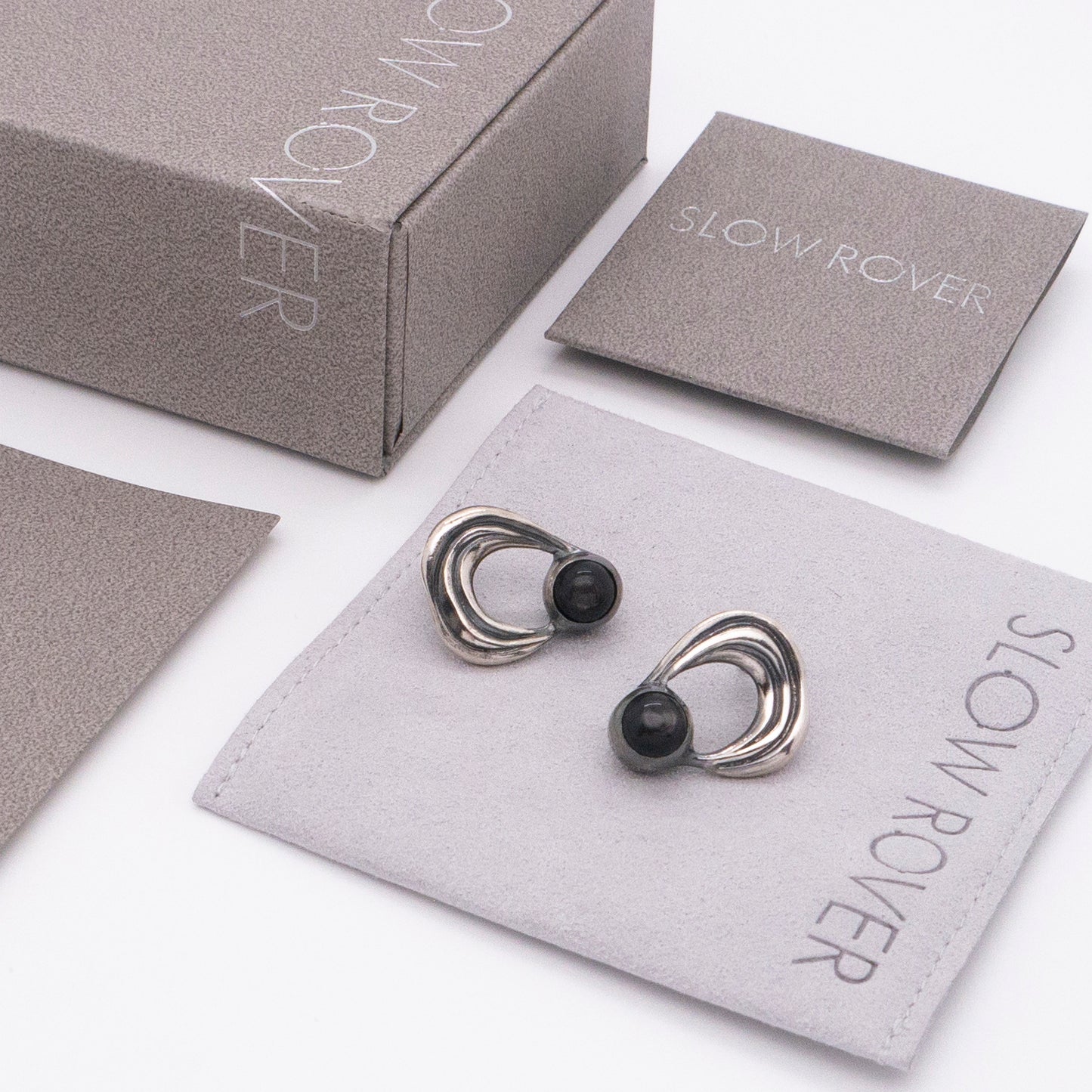 Solar Flares - Prominence Hypersthene Earrings (Oxidised Silver)
