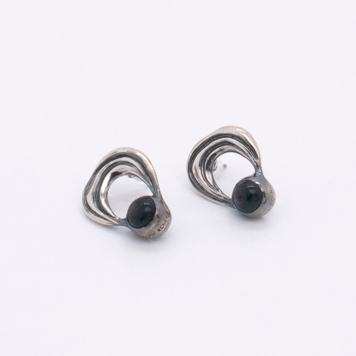 Solar Flares - Prominence Hypersthene Earrings (Oxidised Silver)