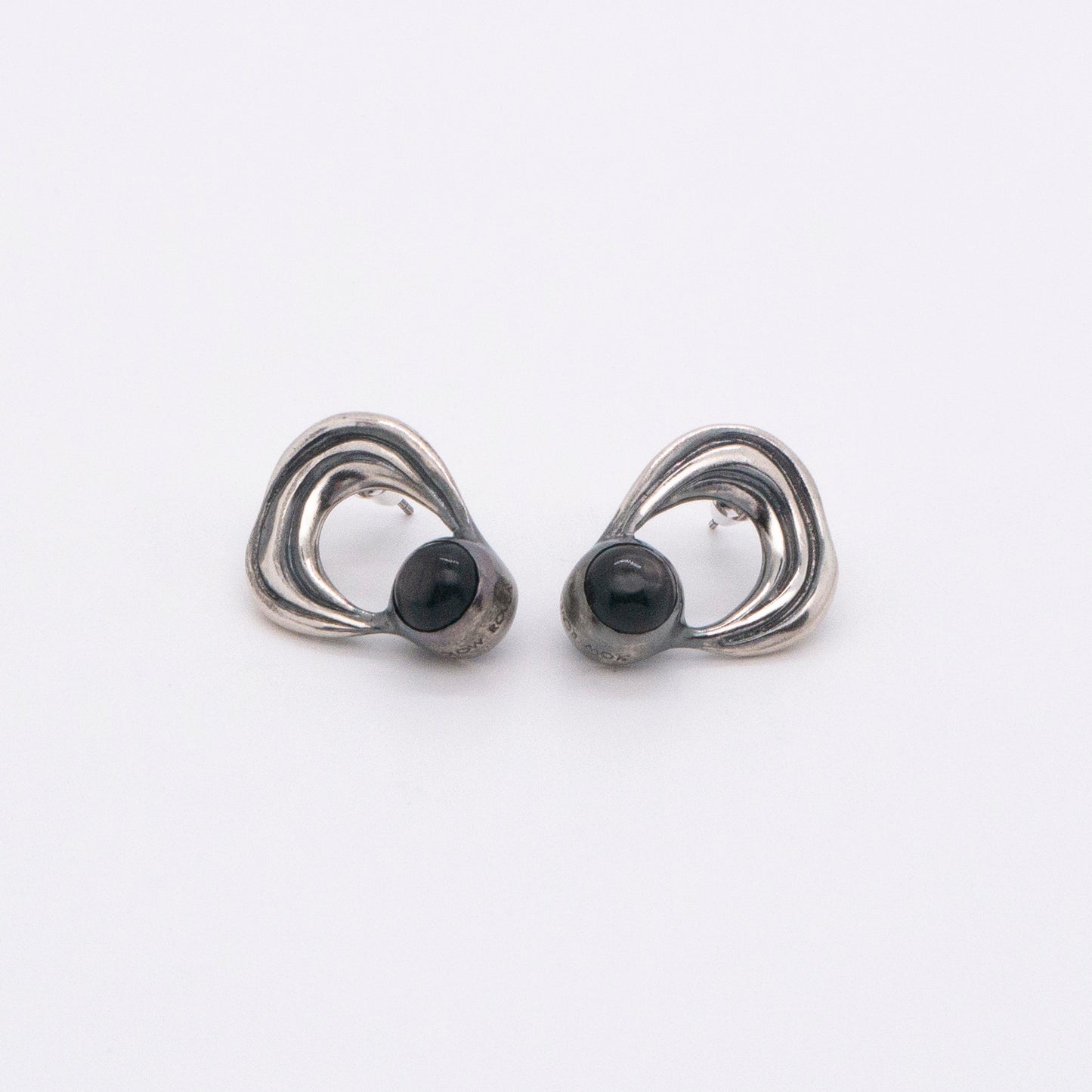 Solar Flares - Prominence Hypersthene Earrings (Oxidised Silver)