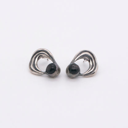 Solar Flares - Prominence Hypersthene Earrings (Oxidised Silver)