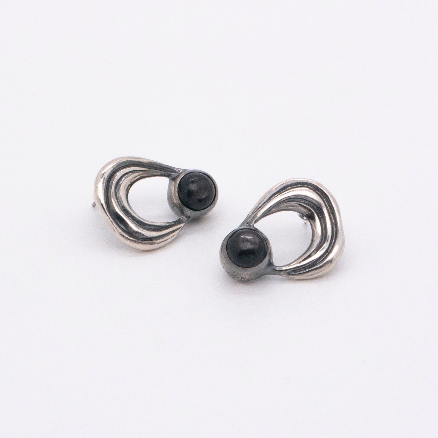 Solar Flares - Prominence Hypersthene Earrings (Oxidised Silver)