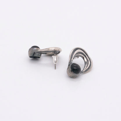 Solar Flares - Prominence Hypersthene Earrings (Oxidised Silver)