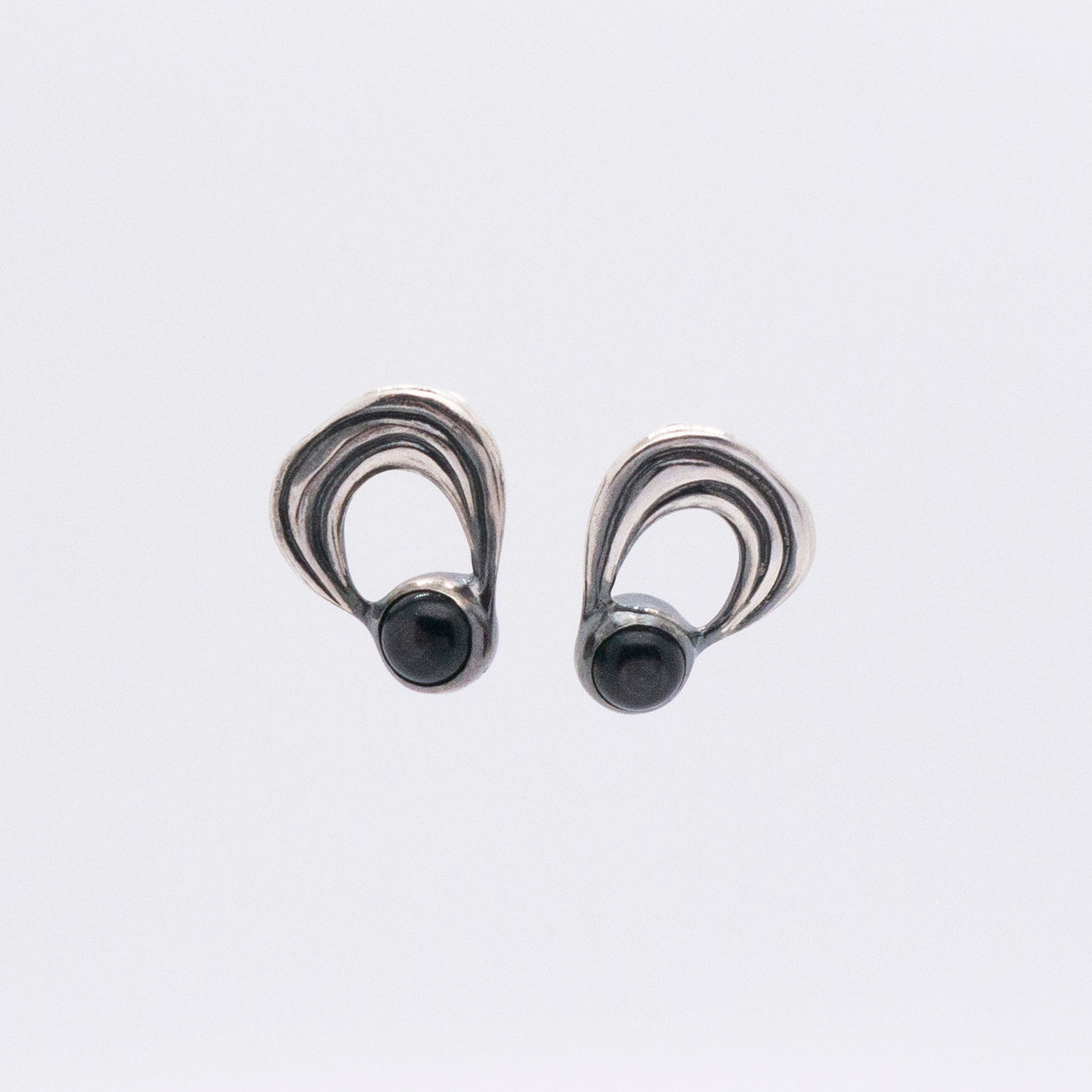 Solar Flares - Prominence Hypersthene Earrings (Oxidised Silver)
