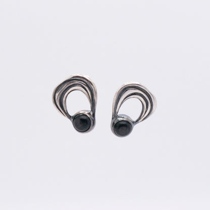 Solar Flares - Prominence Hypersthene Earrings (Oxidised Silver)