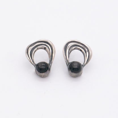 Solar Flares - Prominence Hypersthene Earrings (Oxidised Silver)