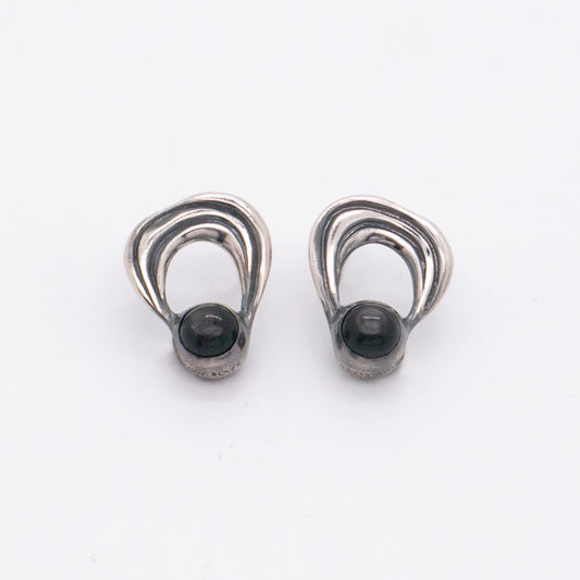 Solar Flares - Prominence Hypersthene Earrings (Oxidised Silver)