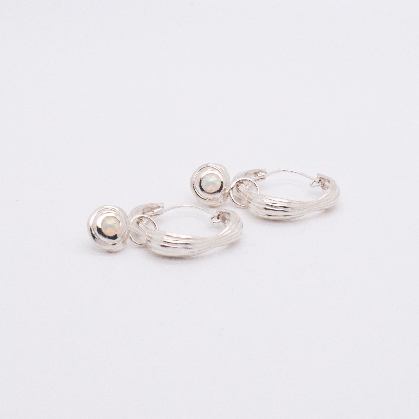 Solar Flares - Coronal Rain Opal Earrings (Silver)