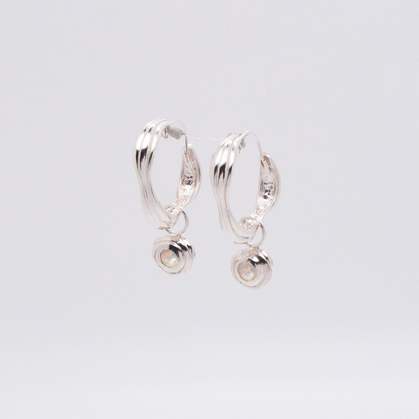 Solar Flares - Coronal Rain Opal Earrings (Silver)