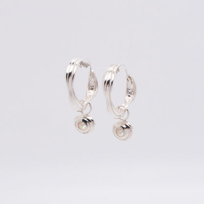 Solar Flares - Coronal Rain Opal Earrings (Silver)