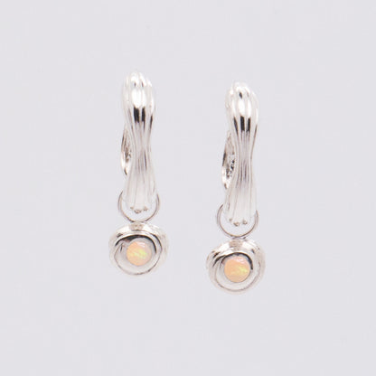 Solar Flares - Coronal Rain Opal Earrings (Silver)