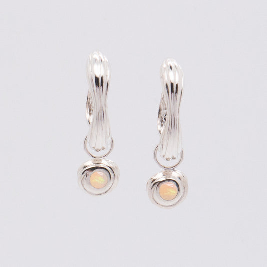 Solar Flares - Coronal Rain Opal Earrings (Silver)