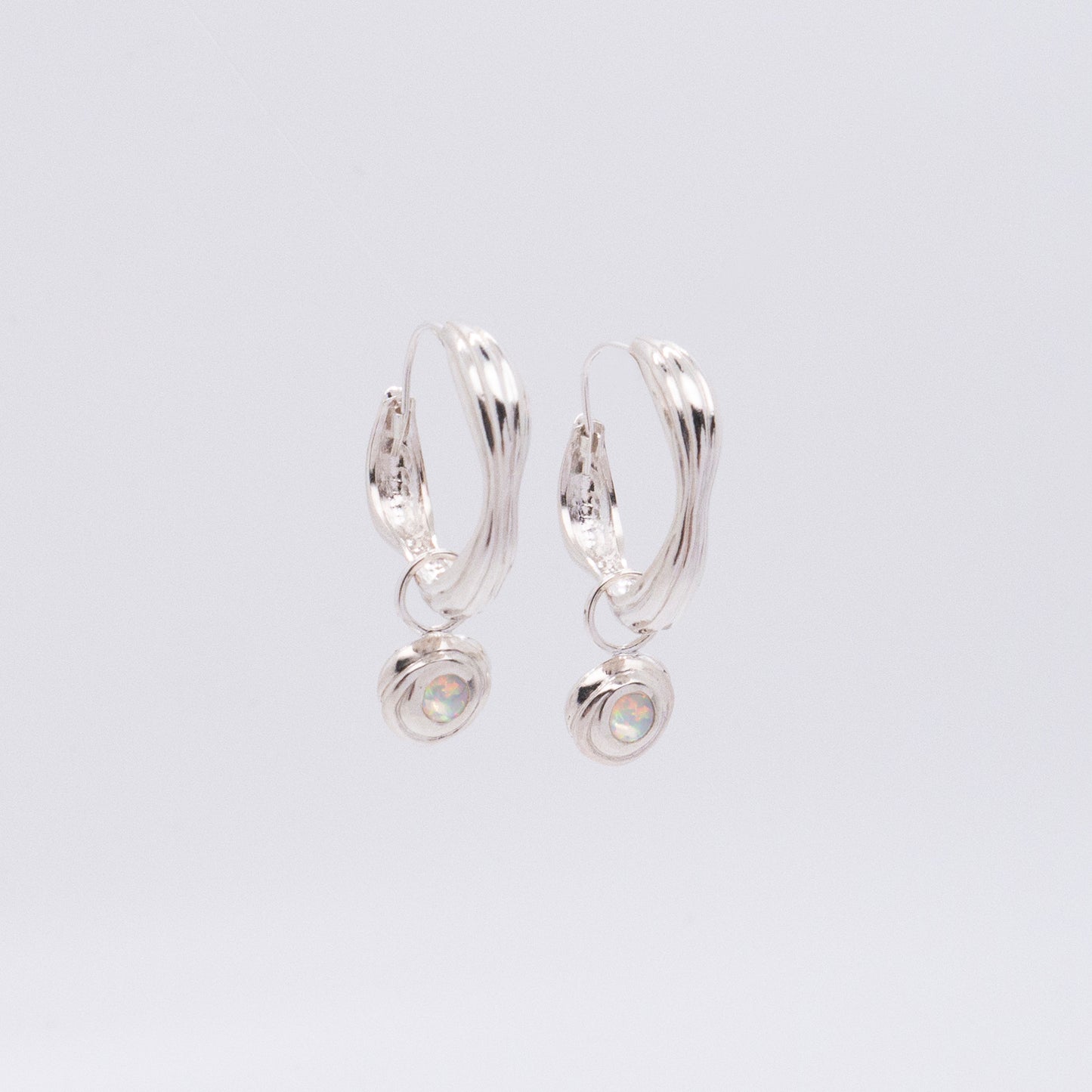 Solar Flares - Coronal Rain Opal Earrings (Silver)