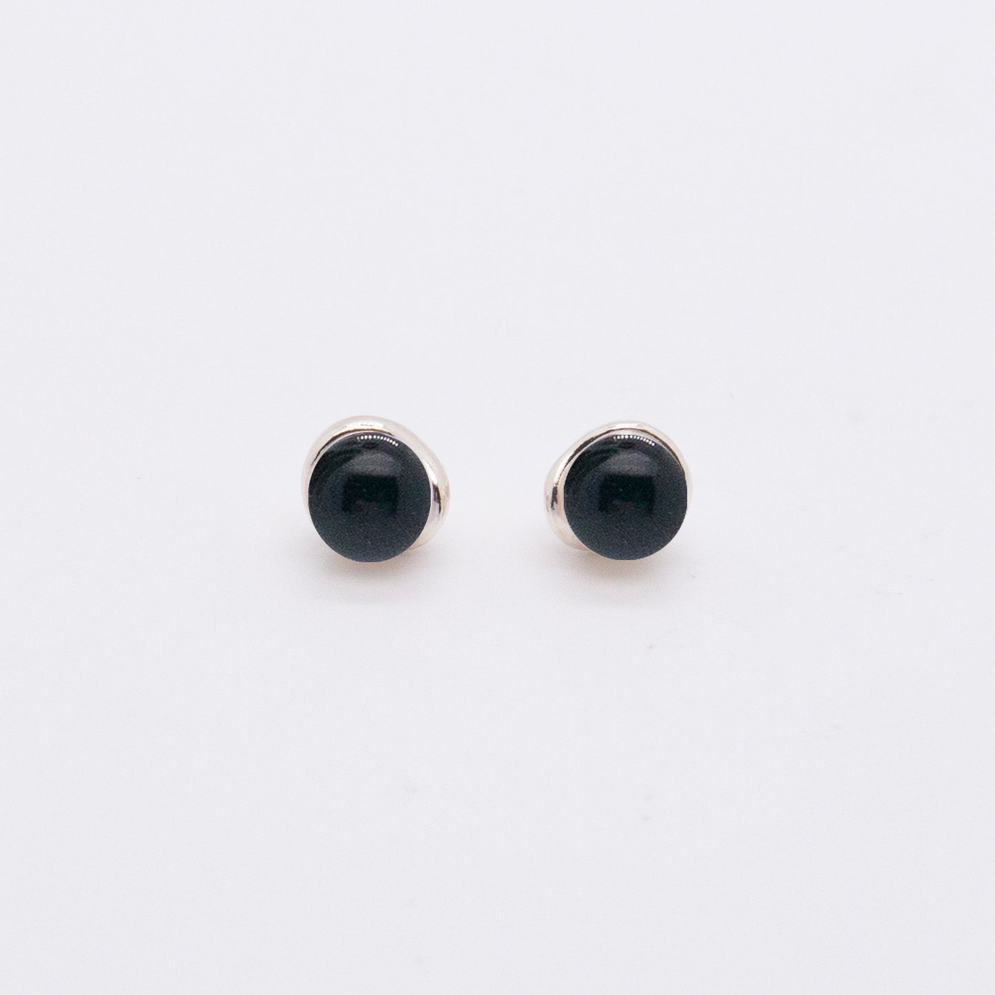 Solar Flares - Classic Black Agate Earrings (Silver)