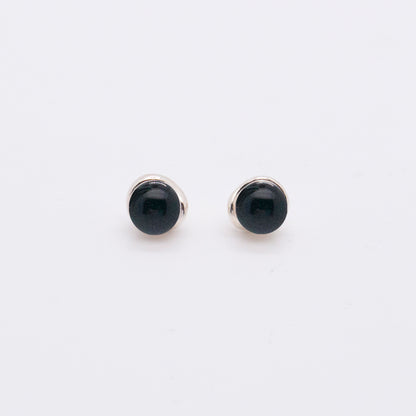 Solar Flares - Classic Black Agate Earrings (Silver)