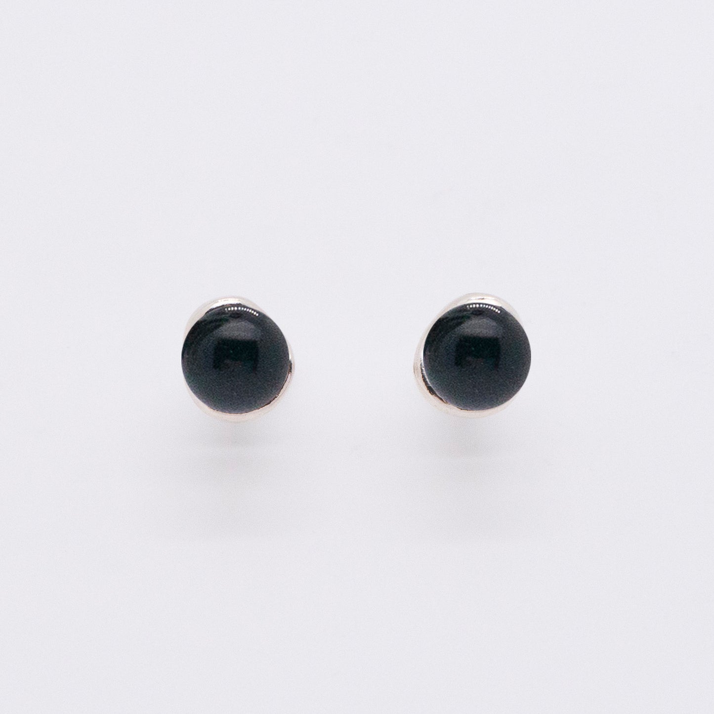 Solar Flares - Classic Black Agate Earrings (Silver)