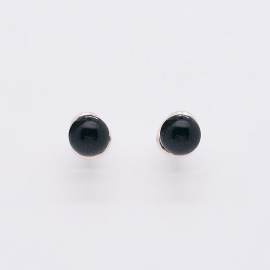 Solar Flares - Classic Black Agate Earrings (Silver)