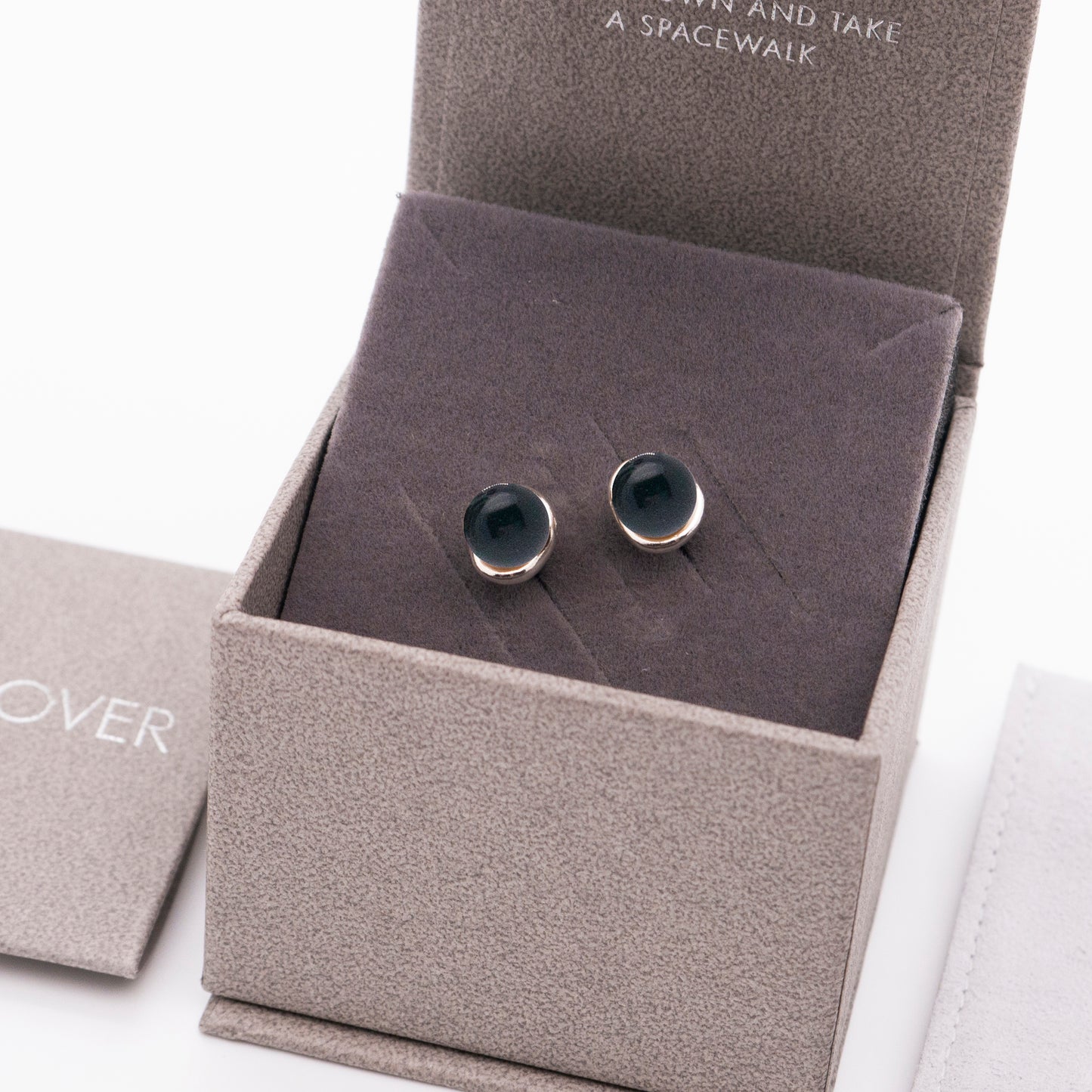 Solar Flares - Classic Black Agate Earrings (Silver)