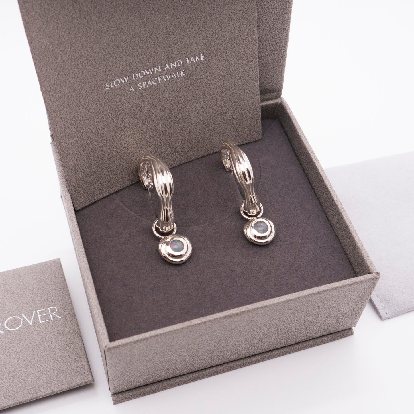 Solar Flares - Coronal Rain Opal Earrings (Silver)
