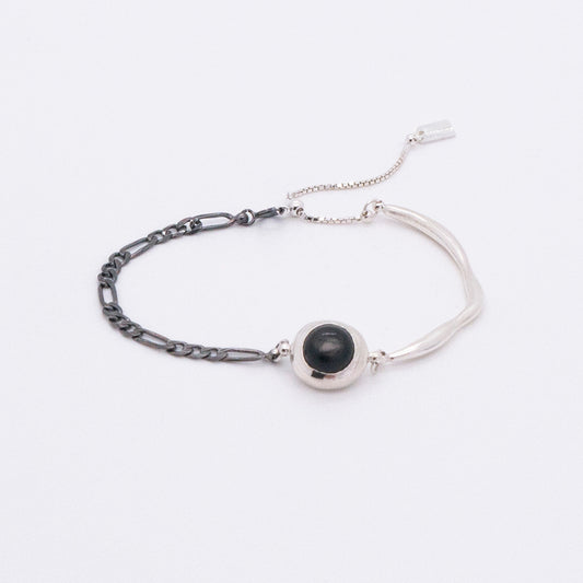 Solar Flares - Sunspots Hypersthene Bracelet (Silver)