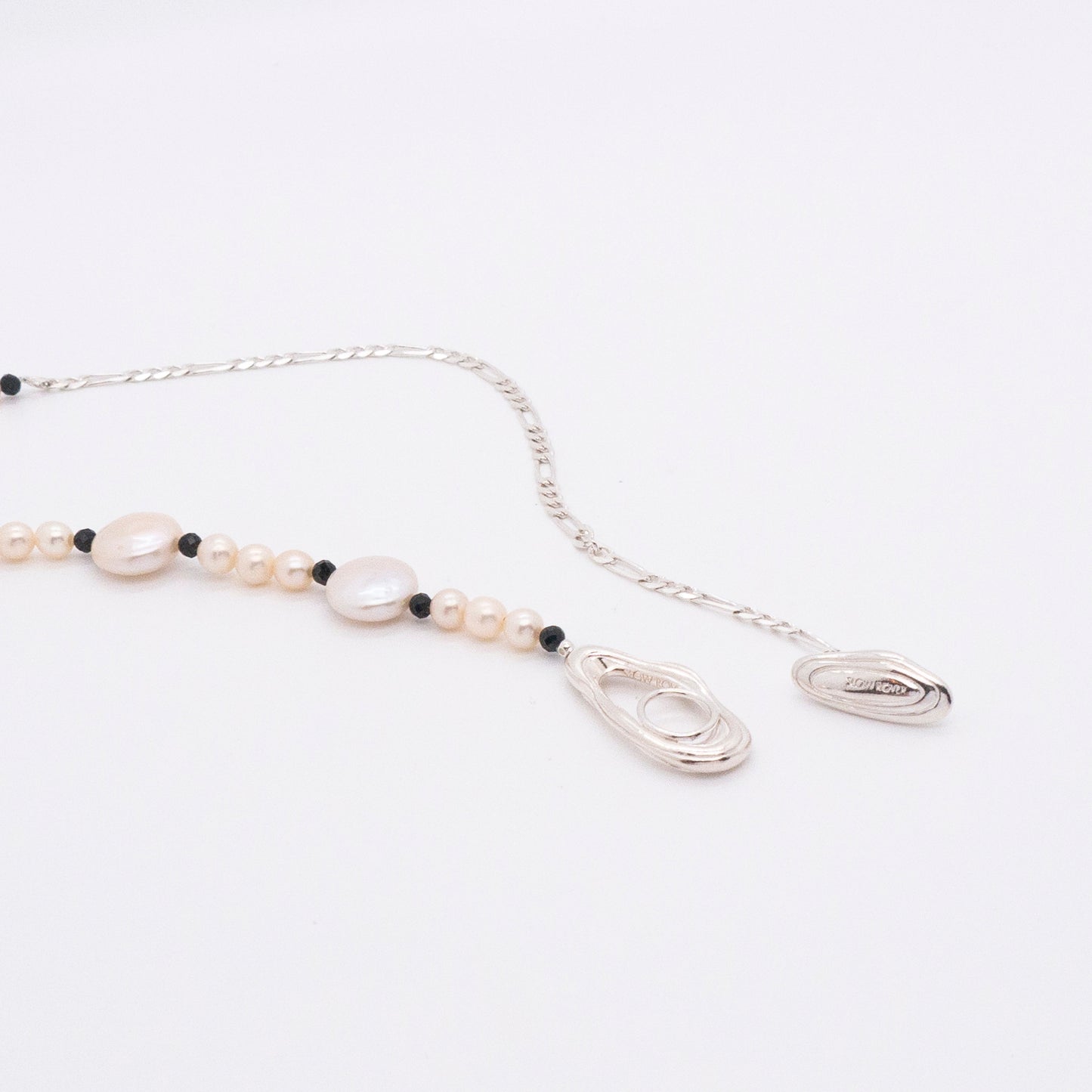 Solar Flares - Magnetic Storm Baroque White Pearl Necklace (Silver)