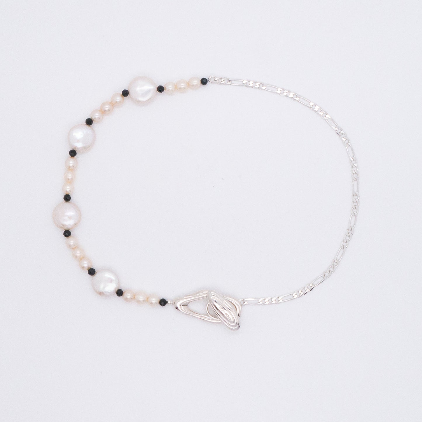 Solar Flares - Magnetic Storm Baroque White Pearl Necklace (Silver)