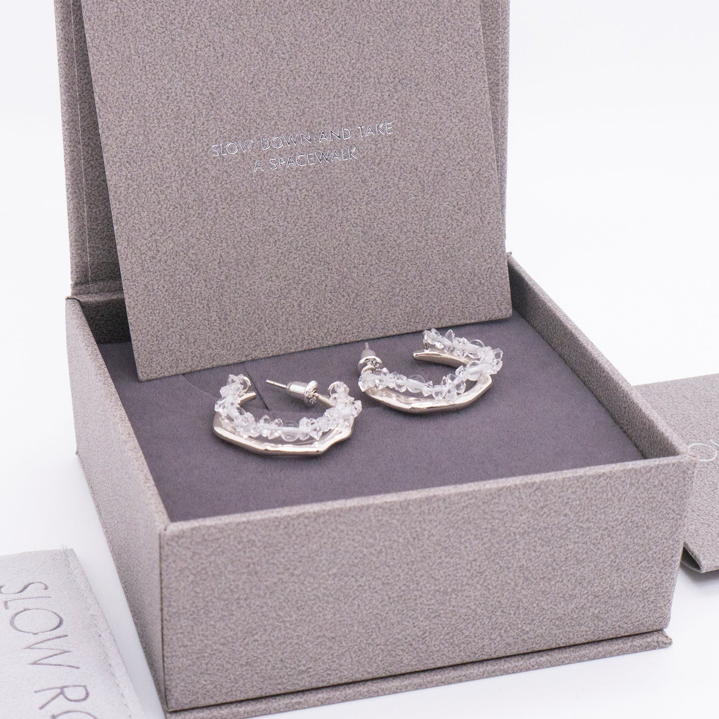 Space Ice - Ice Storm Hoop Earrings (Silver) 